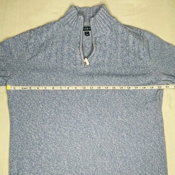Karen Scott Light Blue Cable‑Knit Half‑Zip Sweater (Large) - Picture 8 of 9